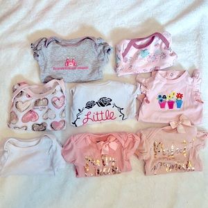 Calvin Klein & more | 0-3 Months Baby Girl Onesies | Lot of 8